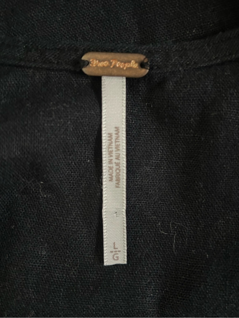 Free People Black Strapless Linen CottonDark Romantic Cocktail Mini Dress Large - Picture 7 of 8